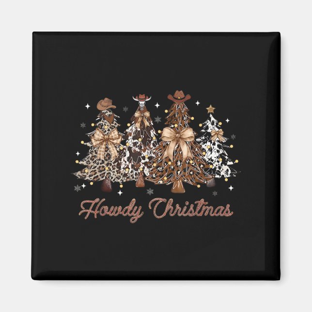 Imán Navidades de Howad Tree Cowboy Western Coquette (Frente)