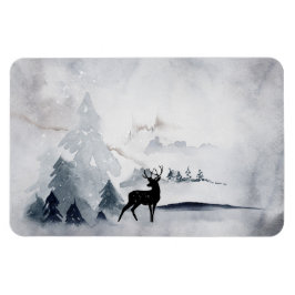Imán Navidades de la acuarela gris y salvaje