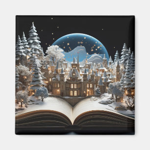 Imán Navidades de la aldea de Snow-Globe