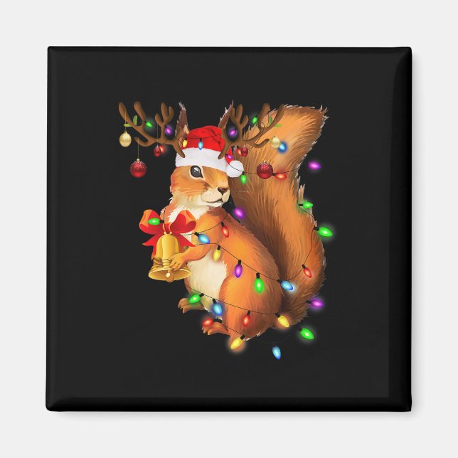 Imán Navidades De La Ardilla Parecen Familias Ligeras P (Frente)