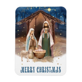 Imán Navidades de la escena de la Natividad Gift Magnet
