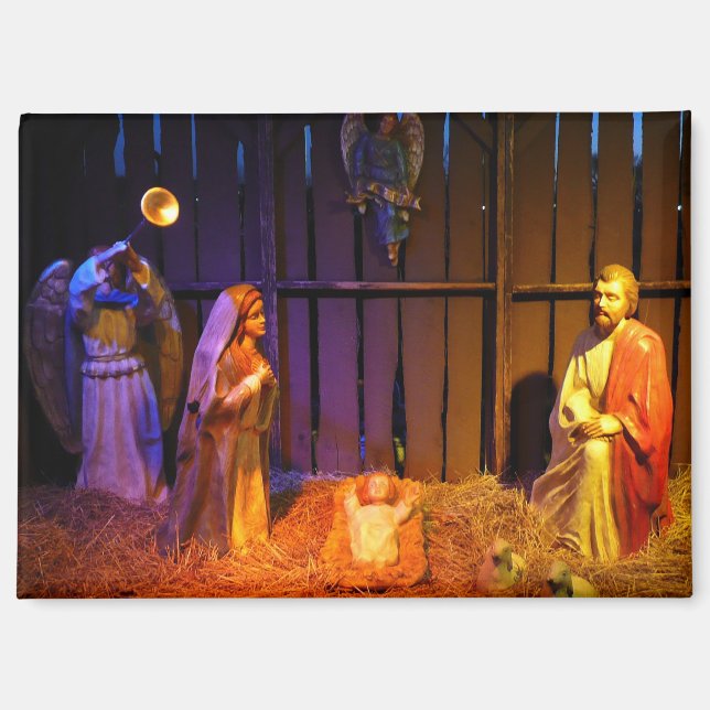 Imán Navidades de la escena de la natividad se exhiben  (Anverso)