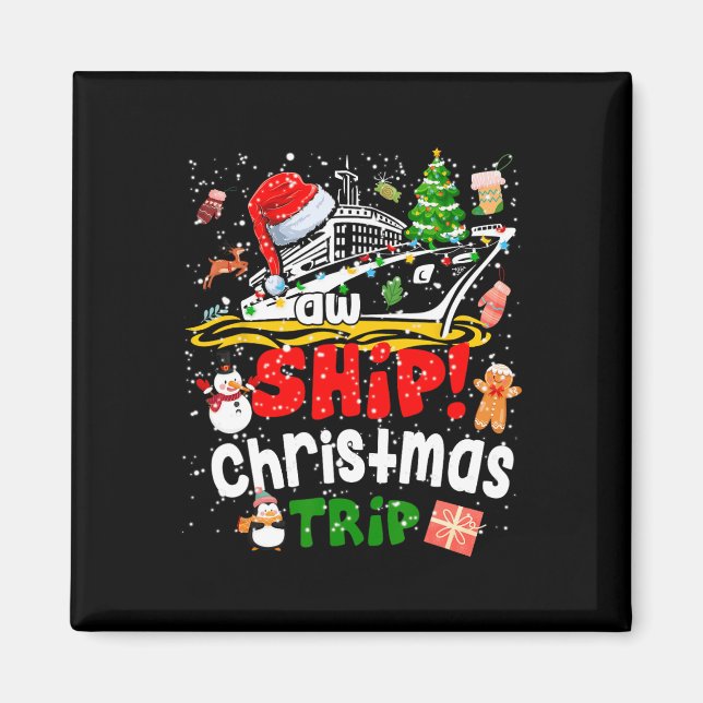 Imán Navidades de la familia de cruceros Merry Cruisema (Frente)