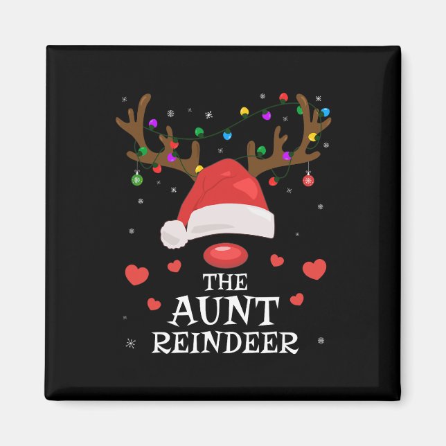 Imán Navidades de la familia de renos tía Aung Aung (Frente)