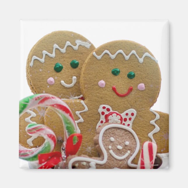 Imán Navidades de la familia Gingerbread Men (Frente)