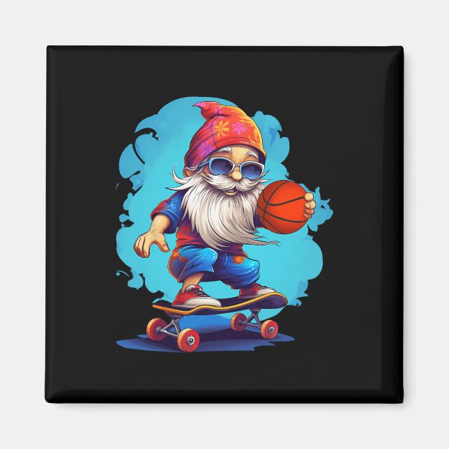 Imán Navidades de la familia Gnome de baloncesto en Ska (Frente)