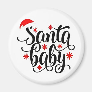 Imán Navidades de la Invitación de embarazo de Santa Ma