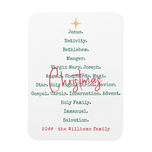 Imán Navidades de la Natividad Fe Cristiana Jesús Relig (Vertical)