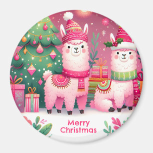 Imán Navidades de Llama Rosa