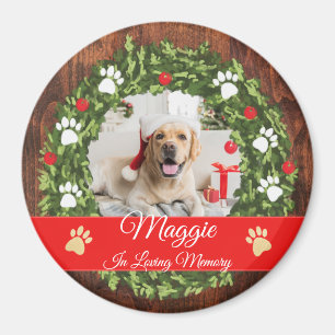 Imán Navidades de memoria queridos Wreath Mascota foto 