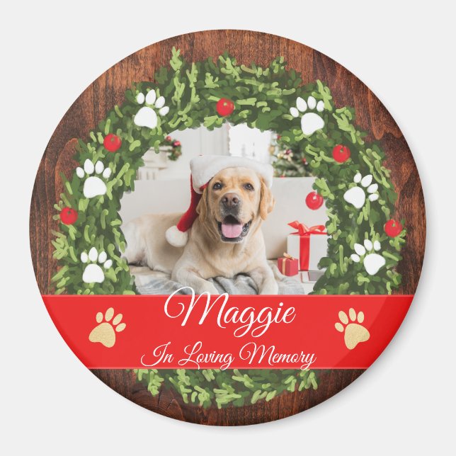 Imán Navidades de memoria queridos Wreath Mascota Memor (Frente)