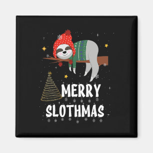 Imán Navidades De Merry Slothmas Pajama Para Amantes De