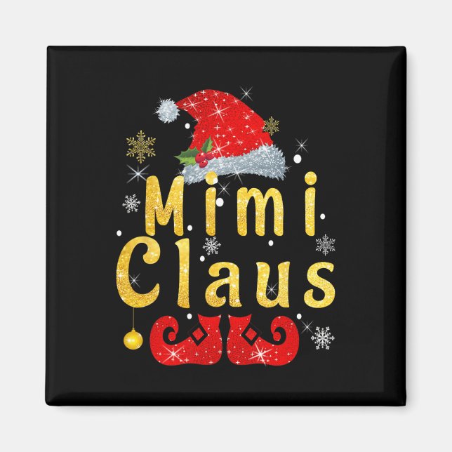 Imán Navidades de Mimi Claus Santa Hat Paja (Frente)