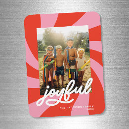 Imán Navidades de Mod Wavy Retro Groovy festividades ro