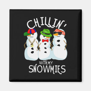 Imán Navidades de música hip-hop Snowman Chillin con My