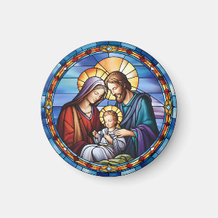 Imán Navidades de Natividad de Vidrio Manchado