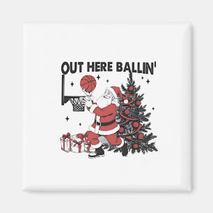 Imán Navidades de navidad deportiva de baloncesto