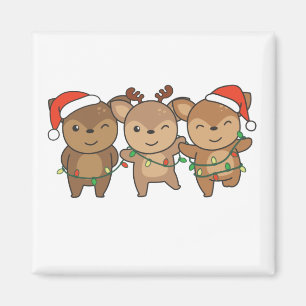 Imán Navidades de Navidades venados animales acarician