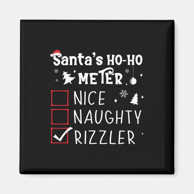 Imán Navidades de Nice Naughty Rizzler List Xmas Rizz S (Frente)