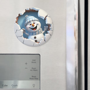 Imán Navidades de nieve a través de la pared ilustrados