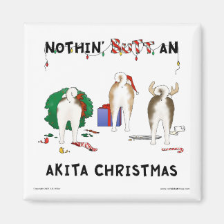 Imán Navidades De Nothin' Butt An Akita