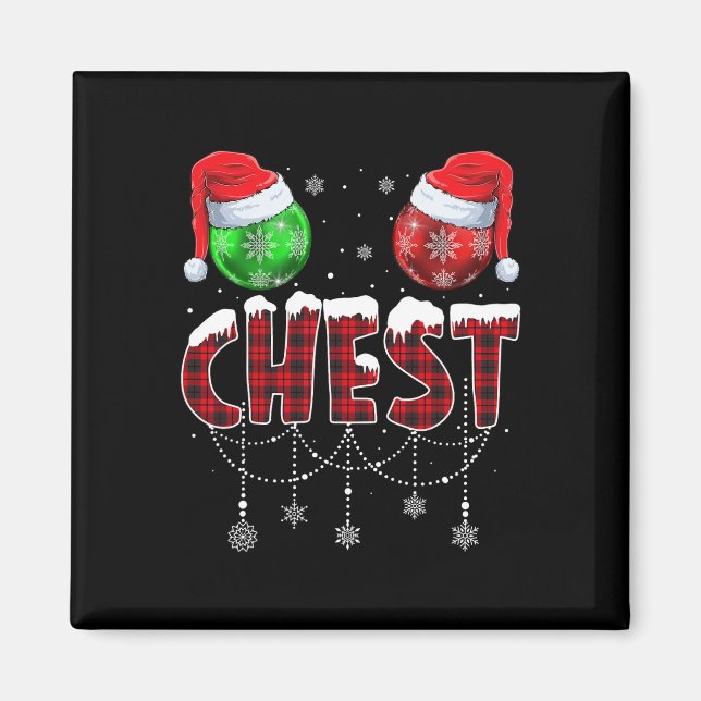 Imán Navidades de nueces de pecho divertidas familiares (Frente)