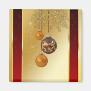 Imán Navidades de oro elegantes
