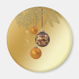 Imán Navidades de oro elegantes