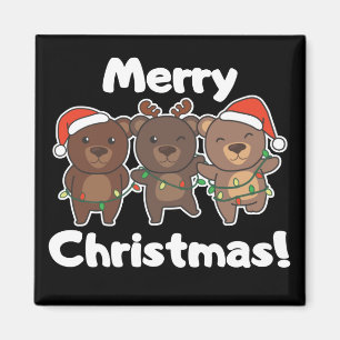 Imán Navidades De Oso Animales Con Feliz Navidad