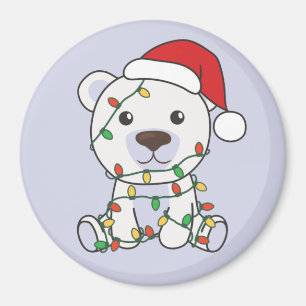 Imán Navidades de oso polar de invierno animales Mamáe