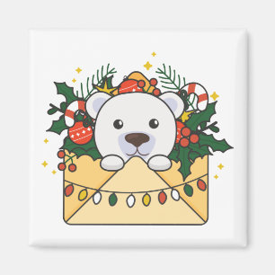 Imán Navidades De Oso Polar Letra Animales De Invierno 