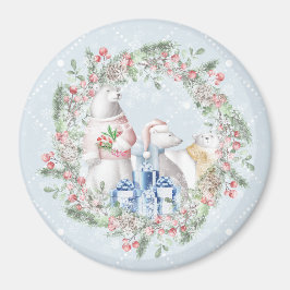 Imán Navidades De Oso Polar Wreath Magnet