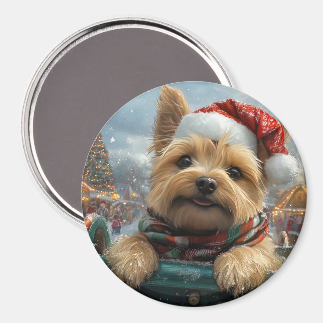Imán Navidades de Pascua de Cairn Terrier Dog Roller (Anverso/Reverso)