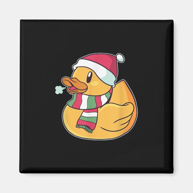 Imán Navidades de pato de cubo (Frente)