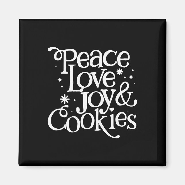 Imán Navidades De Peace Love Joy Y Cookies (Frente)