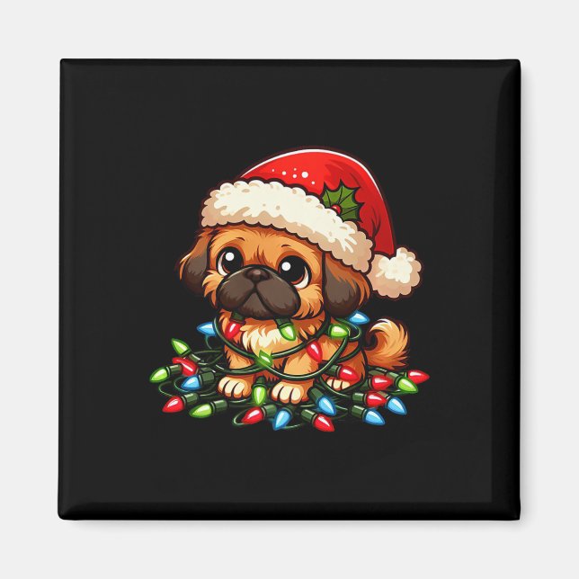 Imán Navidades de Pekín iluminan a perro con divertidas (Frente)
