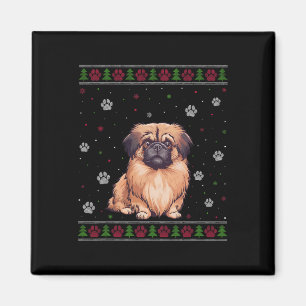 Imán Navidades de Pekín Mascota de Navidad animal perro