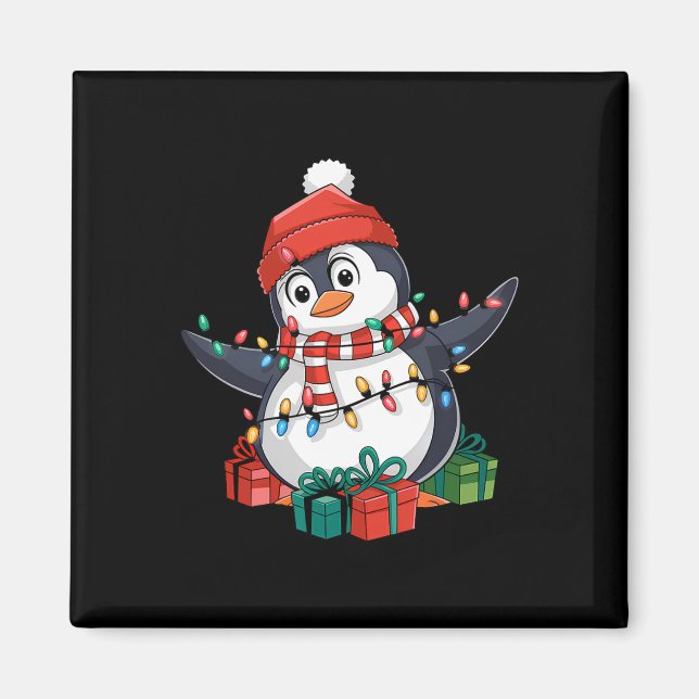 Imán Navidades de Penguin Santa Lights - Penguin Lover (Frente)