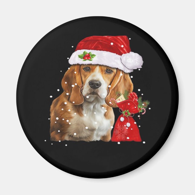 Imán Navidades De Perro Beagle En Navidades De Camisas  (Frente)