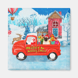Imán Navidades de perro paro Nieve en camión