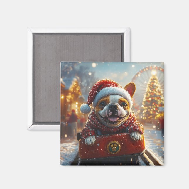Imán Navidades de Perros de Bull Terrier (Anverso/Reverso)
