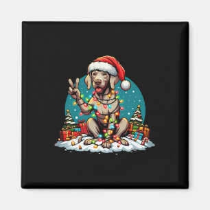 Imán Navidades de perros de la mano de la paz Weimarane
