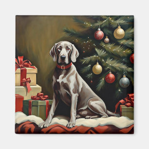Imán Navidades de perros de Weimaraner