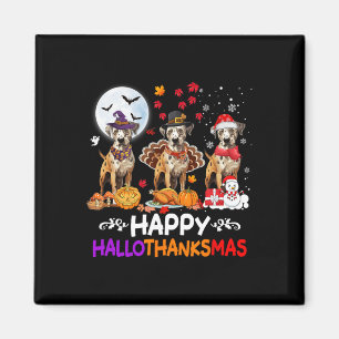 Imán Navidades de Perros del Leopardo de Catahoula Hall