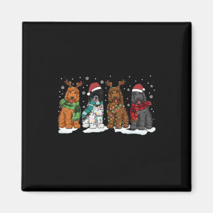 Imán Navidades de perros Goldendoodle iluminan Doodle d