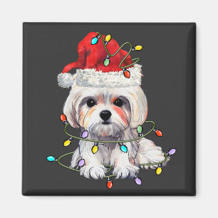 Imán Navidades de perros malteses, Navidad Perro maltés
