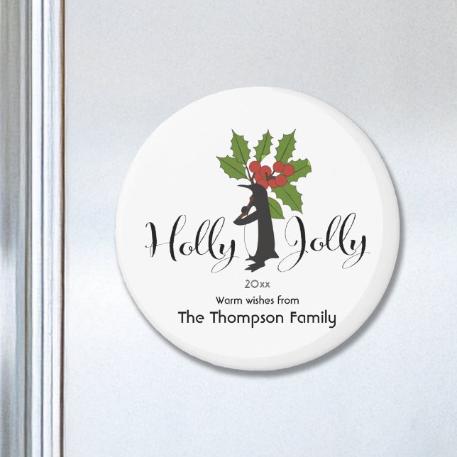 Imán Navidades de pingüino graciosos y personalizados (Subido por el creador)