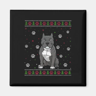 Imán Navidades de Pitbull Sweater Xmas Mascota Animal D