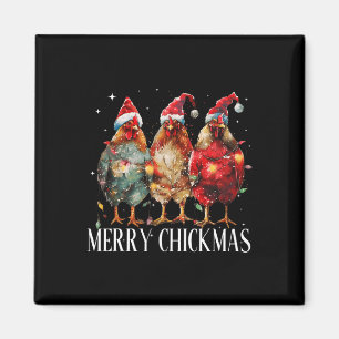Imán Navidades de pollo de Feliz Navidad iluminan Santa