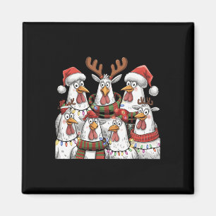 Imán Navidades de pollo divertidos iluminan la granja a